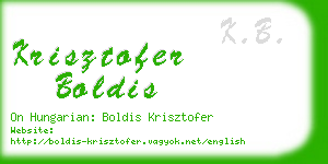 krisztofer boldis business card